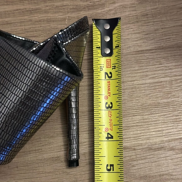 SCHUTZ Quereda Women’s Silver Metallic Heeled Leather Sole Mules Size 9B - Picture 12 of 12